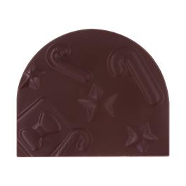 Embout de buche rond relief ludique chocolat noir pour professionnels