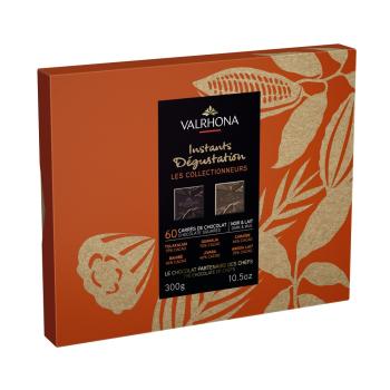 coffret 60 carres chocolat noir lait 300 g par valrhona