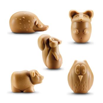 assortiment animaux foret chocolat dulcey 35 par valrhona