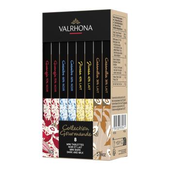coffret 8 mini tablettes chocolat noir lait 160 g par valrhona