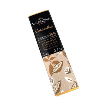 mini tablette chocolat lait caramelia 36 20 g par valrhona