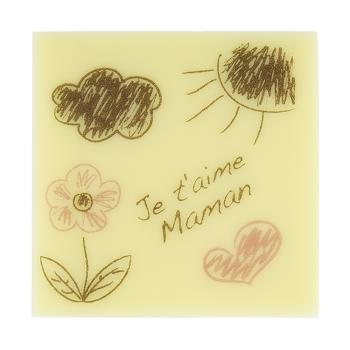 carré crayon je t'aime maman par chocolatree