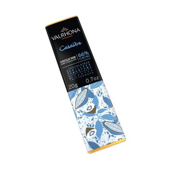 mini tablette chocolat noir caraibe 66 20 g par valrhona