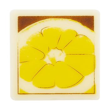 decors carre chocolat blanc motif citron par chocolatree