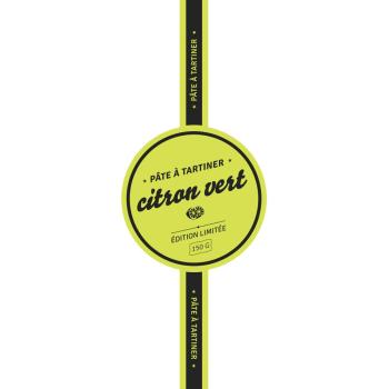 Etiquette pate a tartiner citron vert par Valrhona