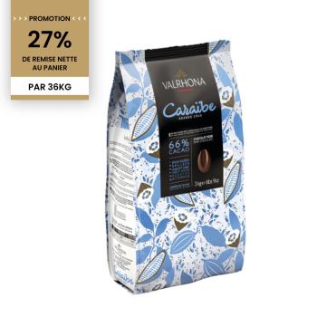 promotion chocolat noir caraibe 66 12 x 3 kg par valrhona