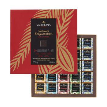 coffret 50 carres chocolat noir par valrhona