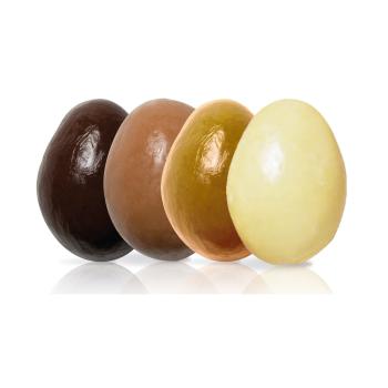 assortiment oeufs nougatine enrobage noir lait blanc dulcey par valrhona