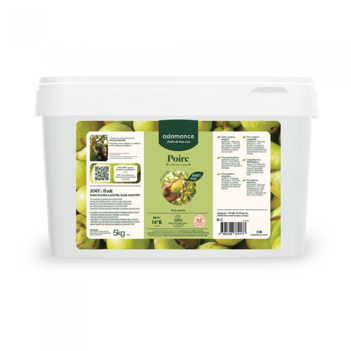 poire williams verte en purée 5kg par adamance