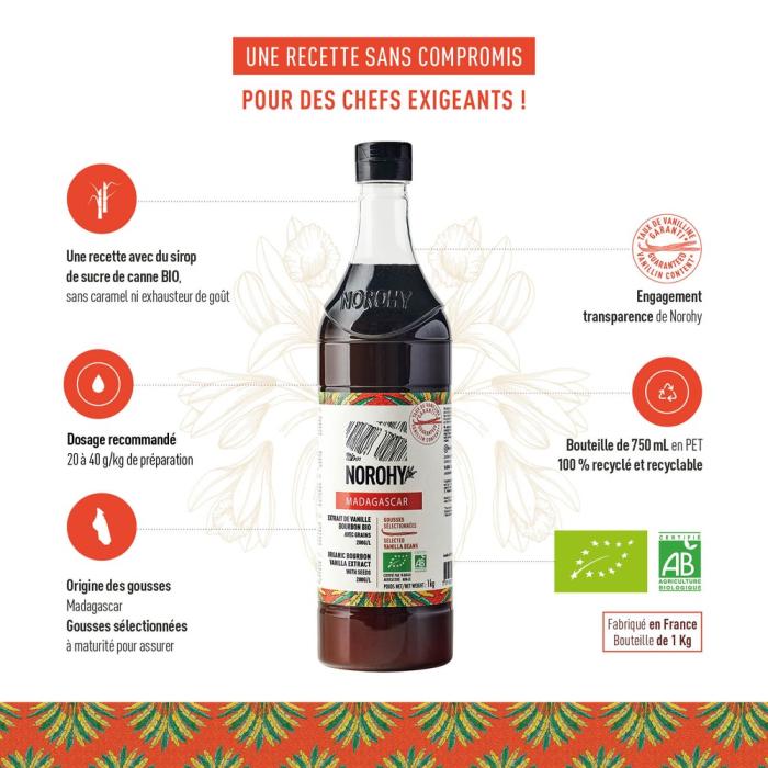 extrait vanille madagascar bio 1 kg par norohy