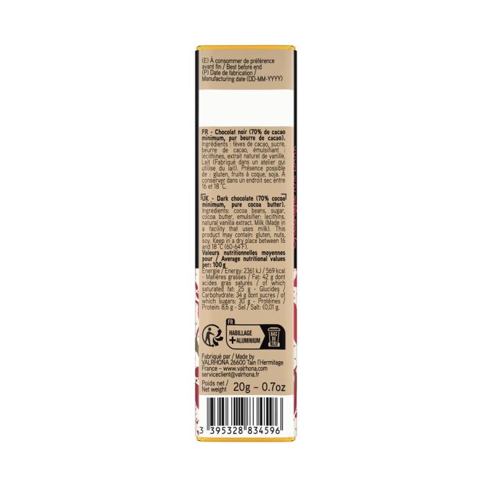 mini tablette chocolat noir guanaja 70 20 g par valrhona