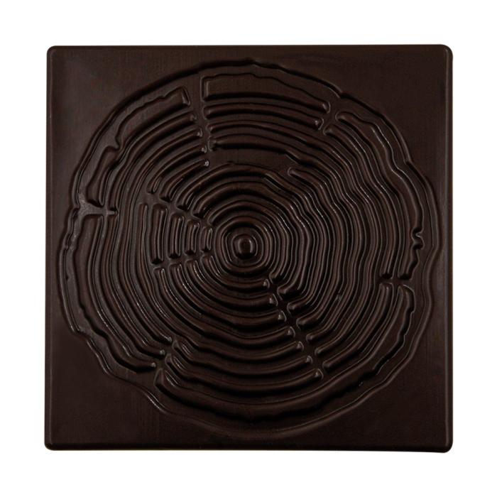 embout buche chocolat noir relief souche bois par chocolatree
