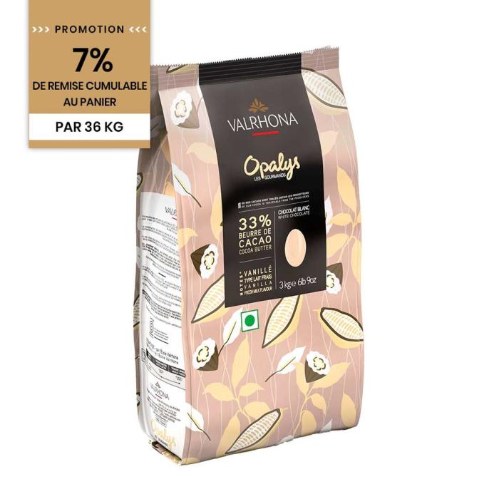 promotion chocolat blanc opalys 33 36 kg par valrhona