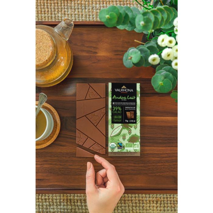 tablette chocolat au lait bio andoa 39 par valrhona