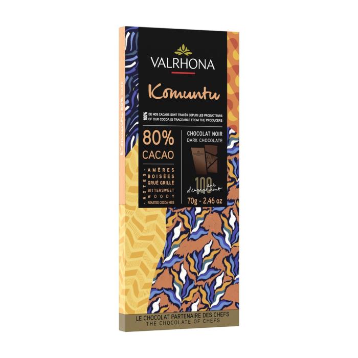 tablette chocolat noir komuntu 80 par valrhona