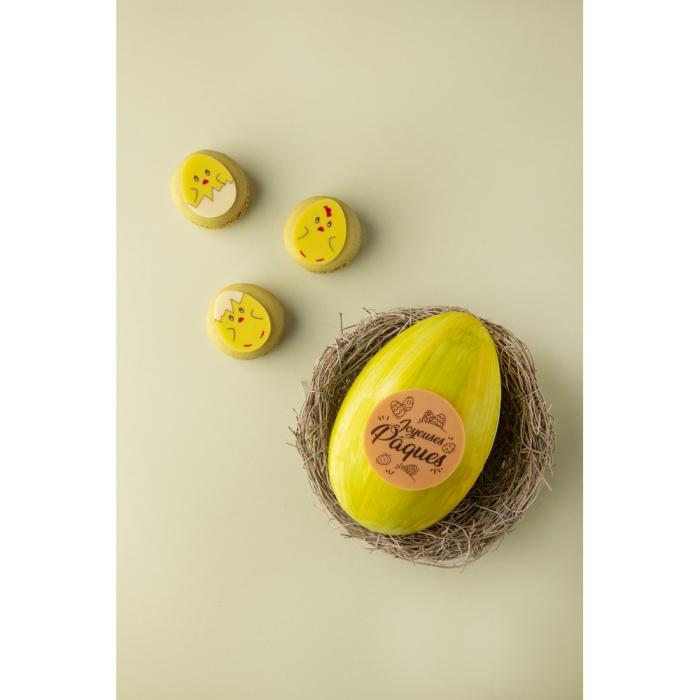 decor rond joyeuses paques oeufs dulcey par chocolatree