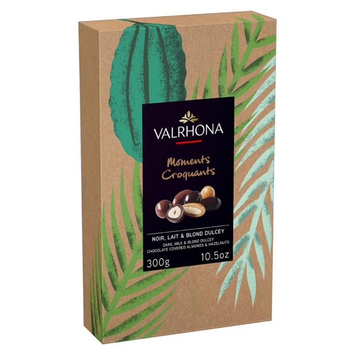 amandes noisettes enrobees chocolat noir lait dulcey par valrhona