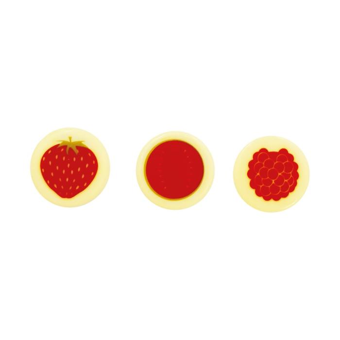 ronds fruits rouges 3 modeles par chocolatree