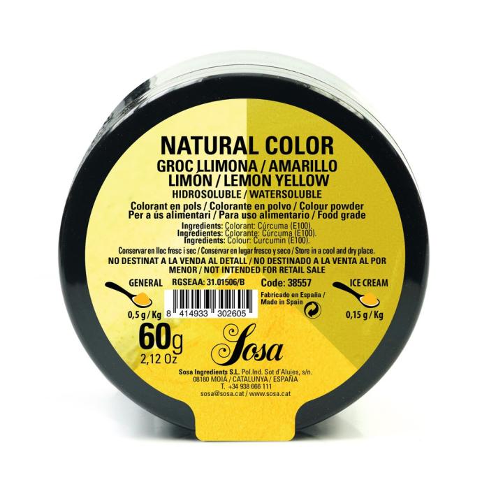 colorant poudre jaune 60gr par chocolatree