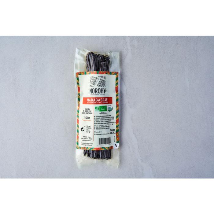 gousse de vanille bio de madagascar 125 g 16-23 cm par norohy