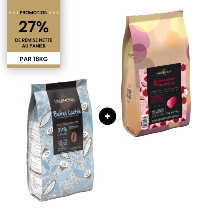 promotion chocolat noir bitter lactee 39 inspiration framboise 18 kg par valrhona