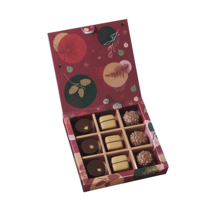 coffret remplir bonbons chocolat 9 emplacements 4x4cm par valrhona