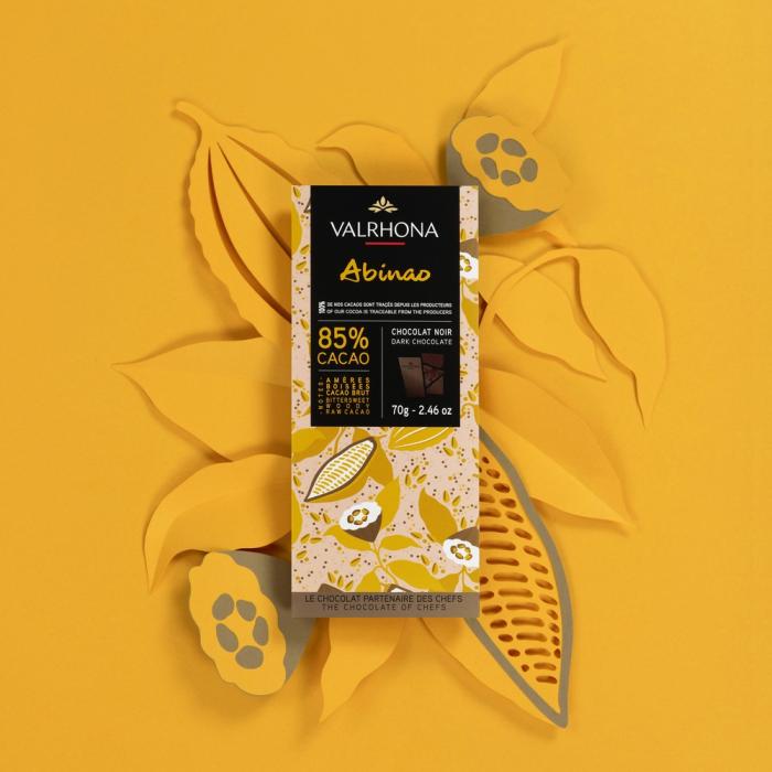 tablette chocolat noir abinao 85 par valrhona