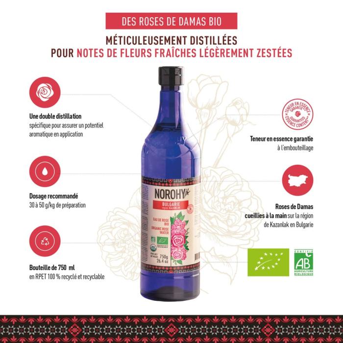 eau rose bio par norohy