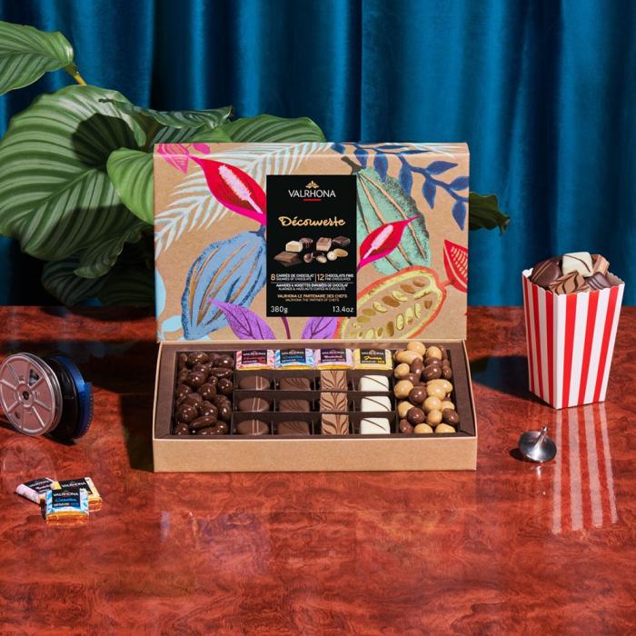 coffret decouverte chocolat noir lait dulcey 380 g par valrhona