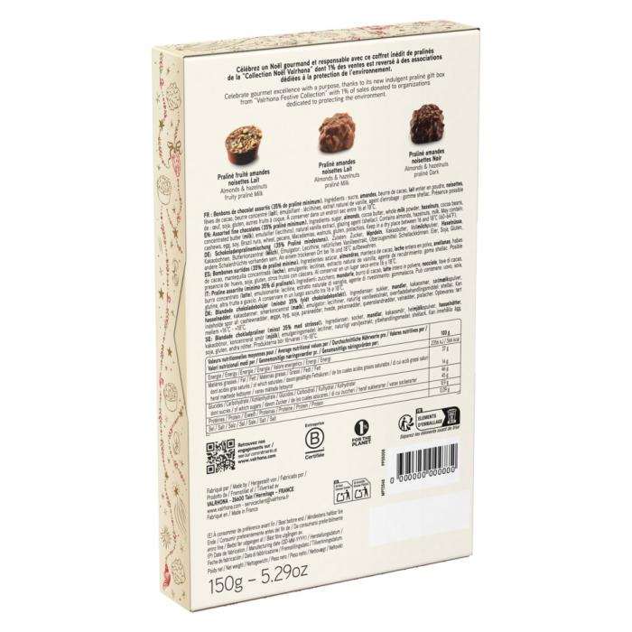 coffret delices pralines noir lait noel 2026 150 g par valrhona