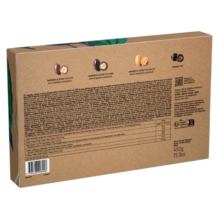 amandes noisettes enrobees chocolat noir lait dulcey mini orangettes par valrhona