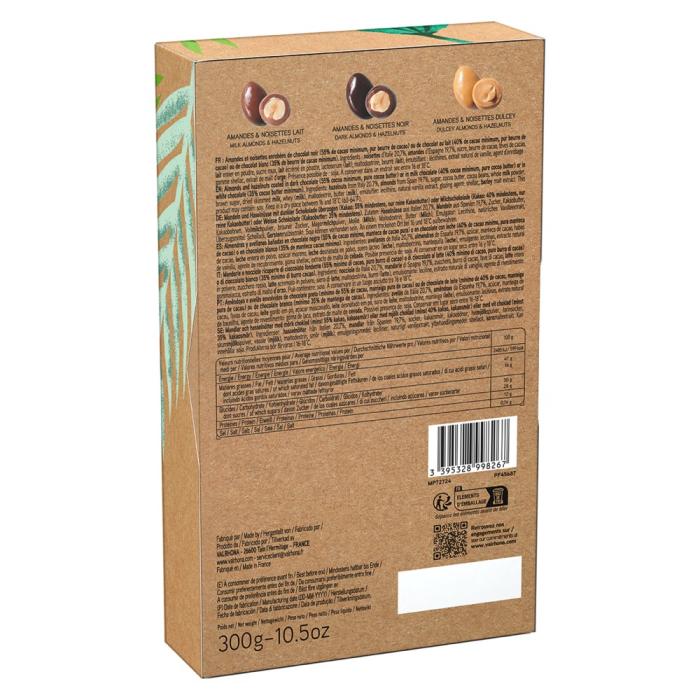 amandes noisettes enrobees chocolat noir lait dulcey par valrhona