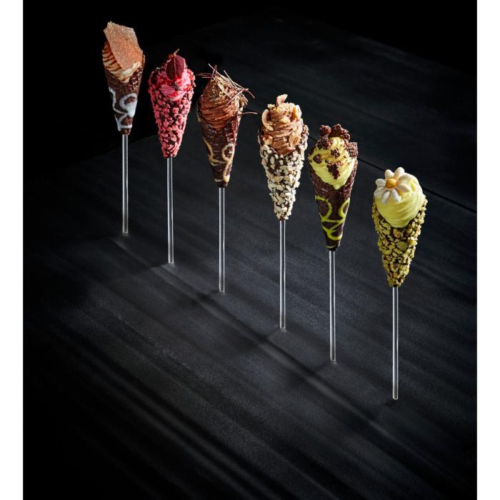 mini cones chocolat 6 tiges par la rose noire