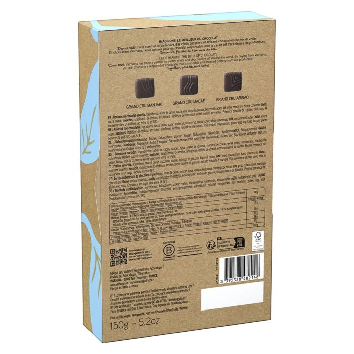 coffret 15 bonbons chocolat noir 150 g par valrhona