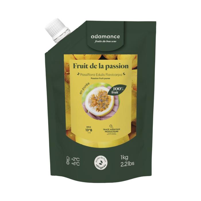 fruit passion passiflora edulis flavicarpa puree 1 kg par adamance