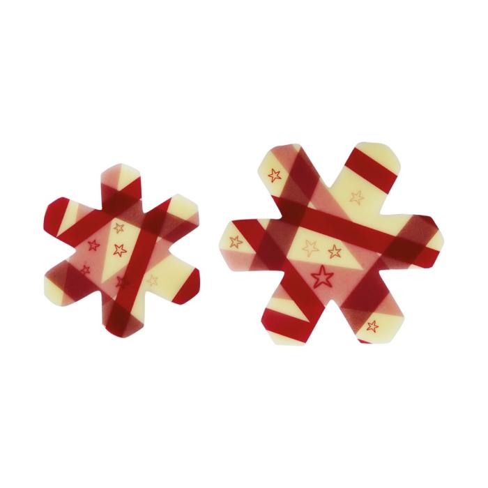 flocons rouges 2 tailles par chocolatree