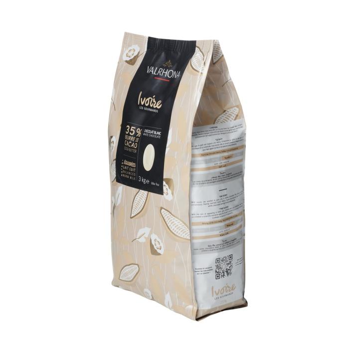 Fèves Ivoire Chocolat Blanc 35% de Couverture Doux & Onctueux