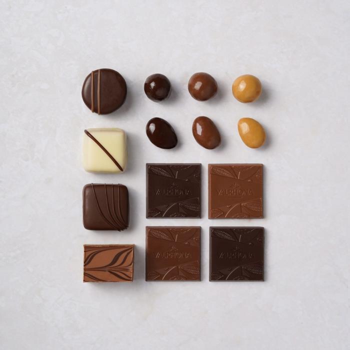 coffret decouverte chocolat noir lait dulcey 380 g par valrhona