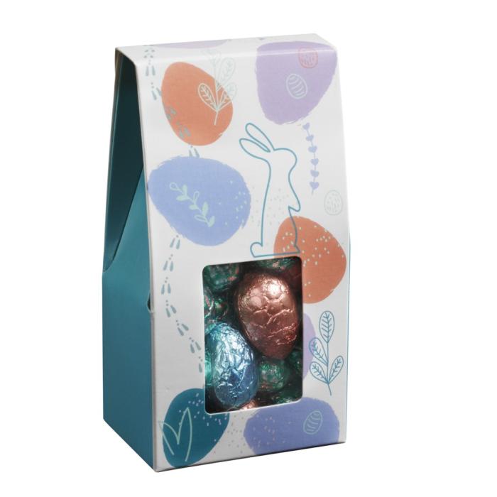 packaging avec assortiments oeufs plies theme paques par valrhona