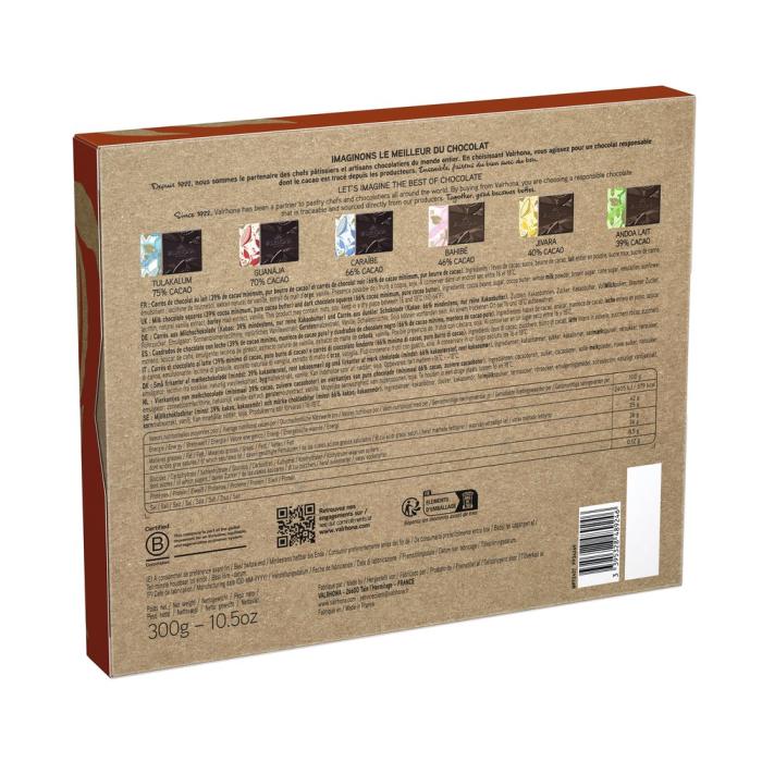 coffret 60 carres chocolat noir lait 300 g par valrhona