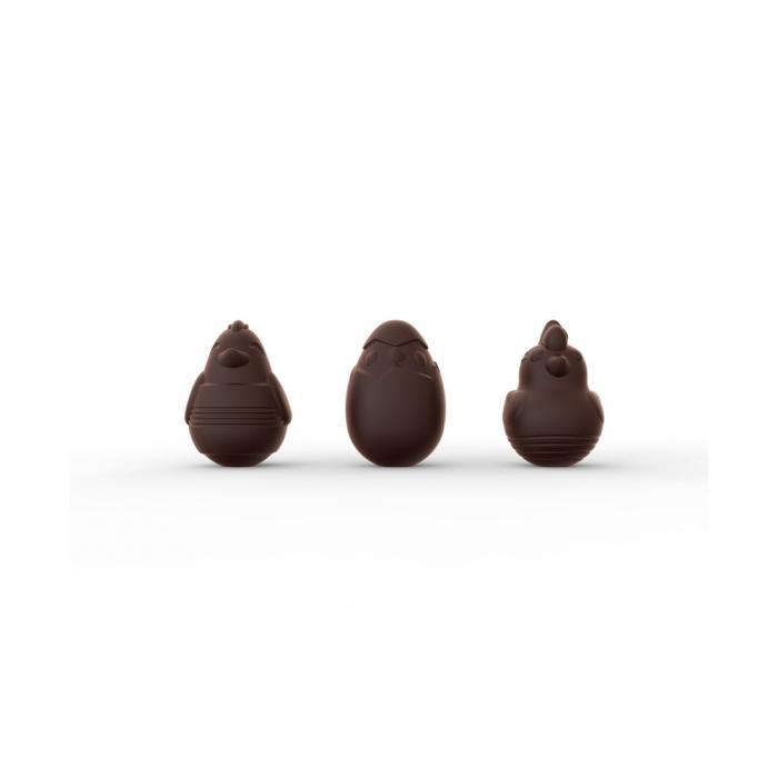 Moule famille poussin 7 cm par Valrhona