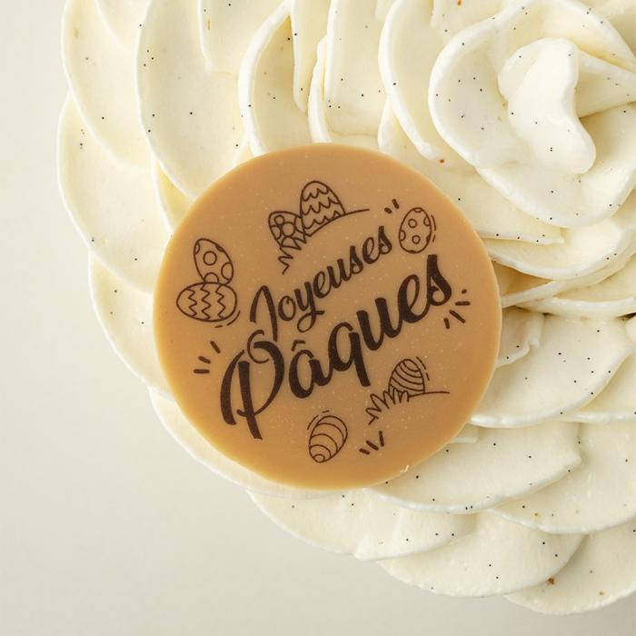 decor rond joyeuses paques oeufs dulcey par chocolatree