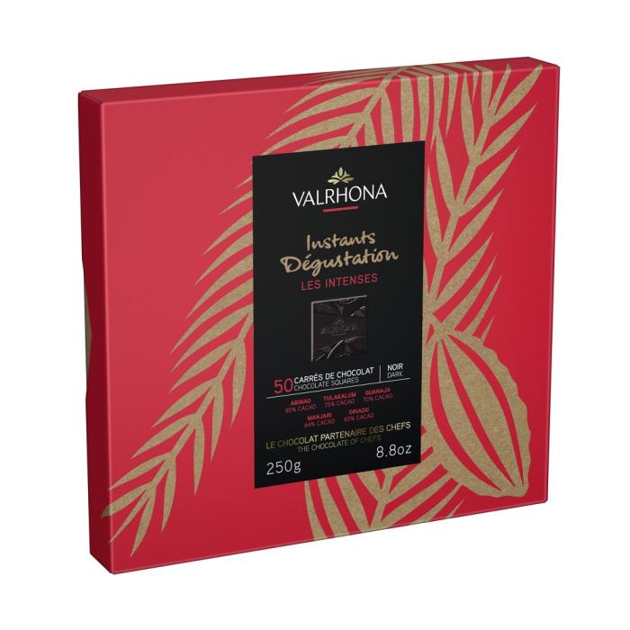 coffret 50 carres chocolat noir par valrhona