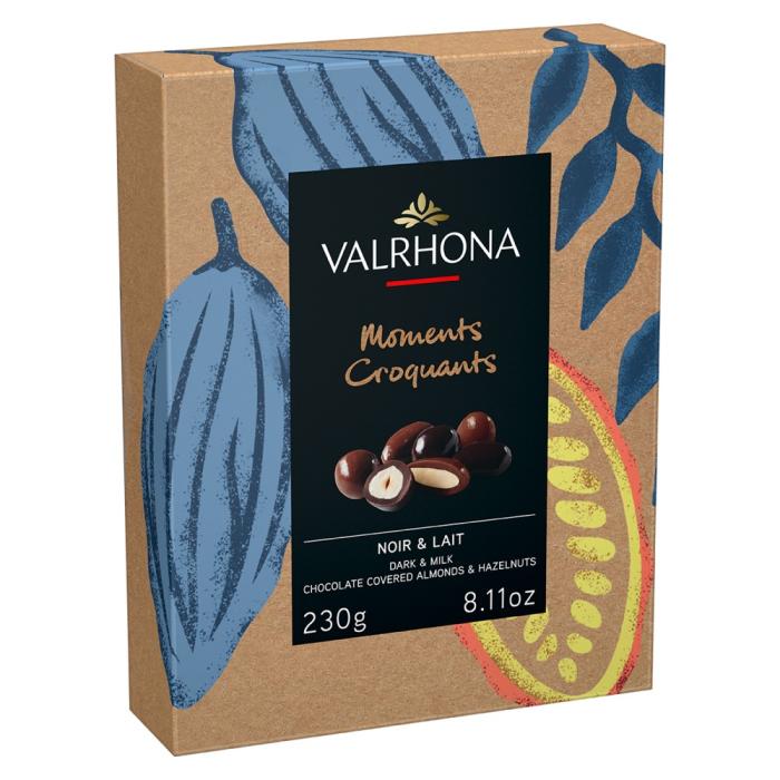 amandes noisettes enrobees chocolat noir lait par valrhona