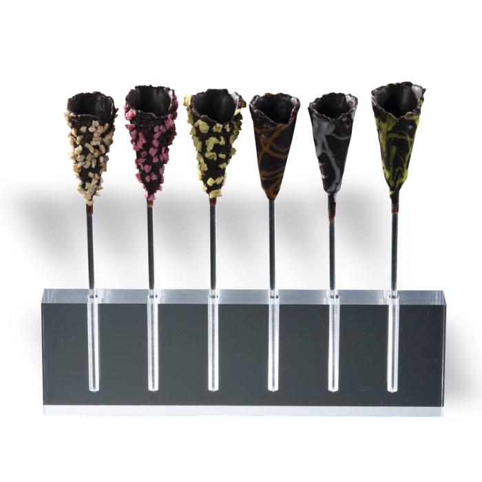 mini cones chocolat 6 tiges par la rose noire