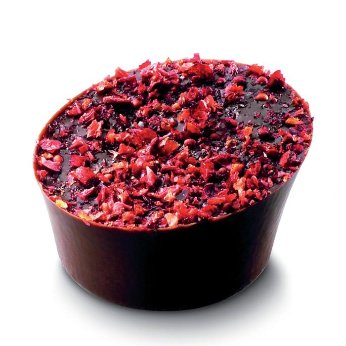 sensation granite framboise litchi par valrhona