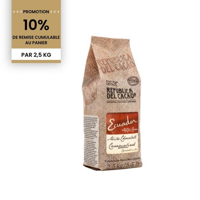 promotion chocolat au lait equateur 40 caramelise 25 kg par rdc