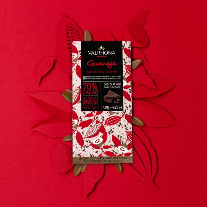 tablette chocolat noir guanaja eclat cacao120g par valrhona