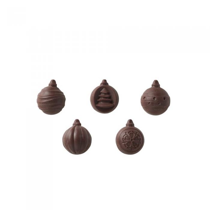 Mini boules de noel par Valrhona