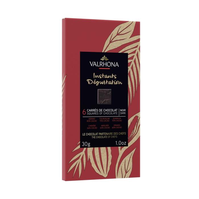 plumier degustation 6 carres grand cru noir 30g par valrhona